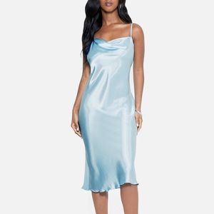 Light blue Bebe slip dress NWT